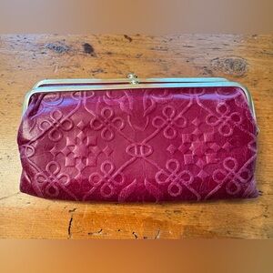 HOBO  Lauren Burgundy Embossed
Bifold Leather Wallet